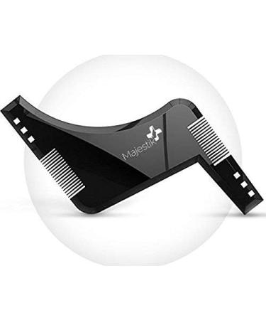 Men's Beard Styling Template Stencil - Lightweight & Flexible | One Size Fits All | Goatee & Neckline Shaping Tool by Majestik - Buy Online on GoSupps.com