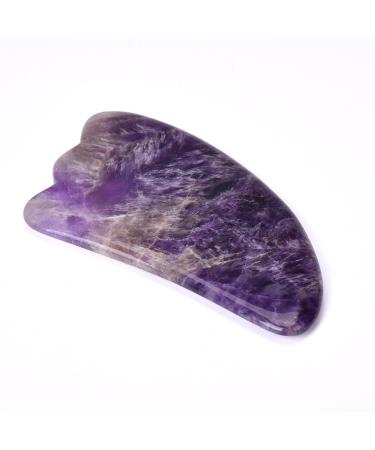 Amethyst Gua Sha for SPA and Physical Therapy and Anti-Aging Health and Skin Care Tools (Amethyst)