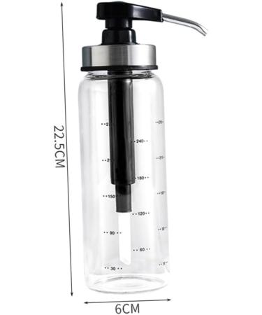 GRIRIW Kitchen Cruet Mayonnaise Bottle Kitchen Honey Dispenser Liquid Dispenser Condiment Pump Bottle Kitchen Oil Bottle Soy Sauce Bottle Glass Stainless Steel Fuel Consumption 22.5x6x6cm Black - Buy Online on GoSupps.com