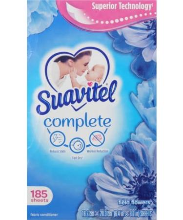 Suavitel Complete Fabric Softener Dryer Sheets - Field Flowers 185 Count | Softens & Freshens Laundry | International Shipping Available - Buy Online on GoSupps.com