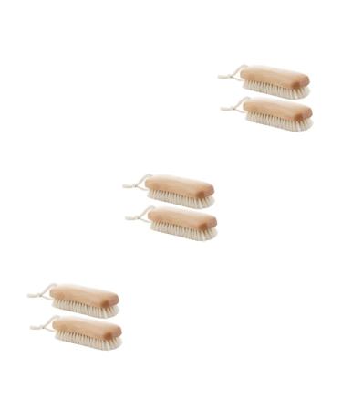 Solustre 6 pcs household brush scrubbing brush with handle shoes clean brushing shoe cleaning brush bristle brush cleansed laundry brush shoe brush cleaner shoe protection bamboo soft fur