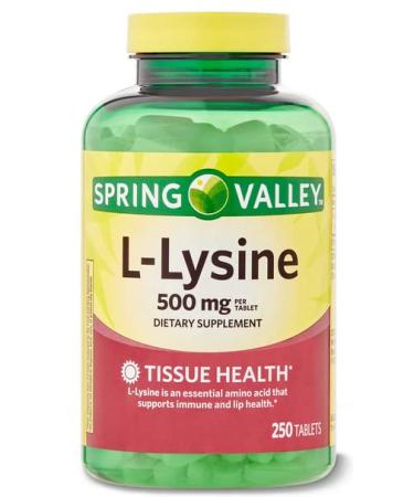 Horico Spring Valley L-Lysine Dietary Supplement 500 mg 250 Count