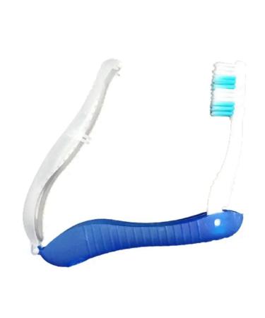 yomoe 10pcs Sports Foldable Camping Toothbrushes to Go Portable Disposable Hiking Toothbrushes Cleaning Tools A Navy Blue