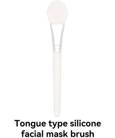 Dajidafu Brush Facial Mask Silicone White Professional Cutter-Type Tongue-Type Brushes Mud Cream Care Tool DIY Soft Beauty Tongue Shape - Buy Online on GoSupps.com