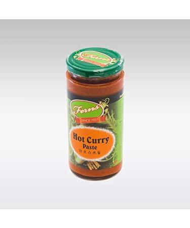 Ferns Hot Curry Paste | Great for Curries & Chinese Cooking | Hot Spicy Paste | Vegan Vegetarian & Halal | Gluten Free (GF) | Free from Artificial Colours and Flavours | 380g Jar - Buy Online on GoSupps.com