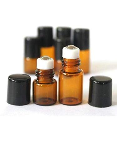 12 Pack Mini Amber Glass Bottles - Portable 2ml Cosmetic Containers for Travel Samples Essential Oils & Perfumes - Buy Online on GoSupps.com