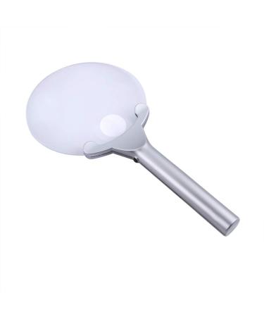 Glass Handheld Magnifier 2X 6X 130mm Handheld Glass Illumination Loupe Enlarged Mirror Tool with 2 LED Lights Lamp Magnifier for Reading Made in China
