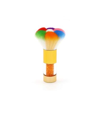 Nail Care DIY Tool Glitter Manicure Salon Nail Art Dust Brush Powder Remover Nail Cleaner Fiber Hair (Gold)