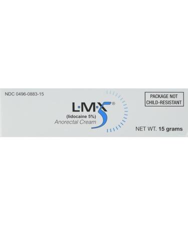 LMX5 Lidocaine Pain Relief Cream 15g Tube  Topical Fast Acting Long Lasting use for Cuts Scraps Sunburn Bites