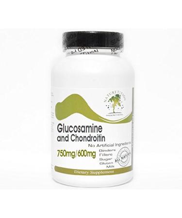 Glucosamine 750mg and Chondroitin 600mg Triple Strength 100 Capsules - No Additives Naturetition Supplements