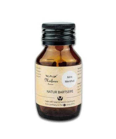 Meißner Tremonia - 50ml beard soap "Mint Menthol" - Bartshampoo without artificial additives - Vegan's beard shampoo for men with organic olive oil for intensive care - for daily beard care