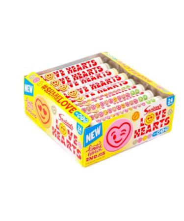 Soolar Pack of 24 Swizzels Love Hearts Candy 39g with a thank you sticker