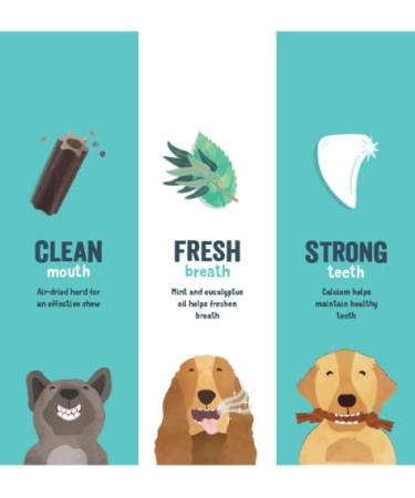 Edgard & Cooper Medium Dental Stick Treats - Mint & Strawberry Natural Dog Chews for Dental Hygiene Low Calorie Fresh Breath - 1.28kg Pack - Buy Online on GoSupps.com