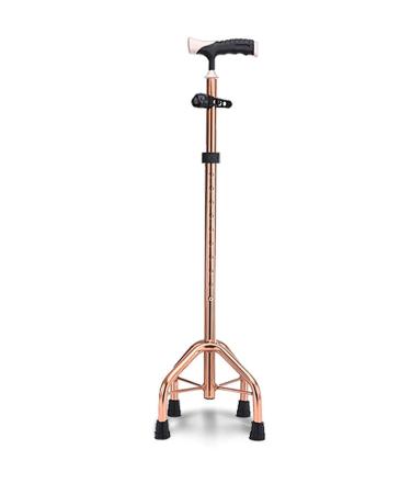 Thick Aluminum Cane Four-Legged Walking Stick Old Crutch Flashlight Telescopic Multifunction Surprise Gift