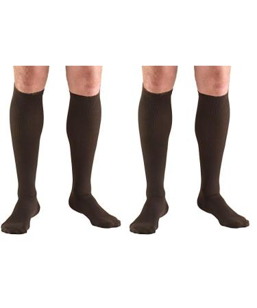 Truform Compression Socks 15-20 mmHg Men's Dress Socks Knee High Over Calf Length Brown X-Large (Pack of 2) Truform Men's Cushion Foot Compression Socks Brown X-Large (Pack of 2)