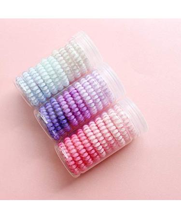 Canjoyn 10 Pcs Pink Rubber Spiral Hair Ties - No Crease Coil Hair Bands for Women with Thick Hair - Buy Online on GoSupps.com