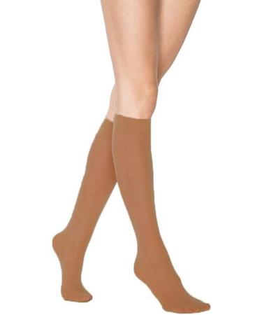 Silky Women's Compression Stockings & Travel Knee Highs - One Size (EUR 36-41) - Brown-Black for Comfort & Style - Buy Online on GoSupps.com