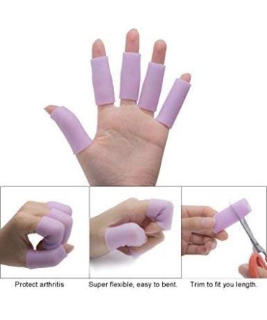 Povihome 10 Pack Silicone Finger Sleeve Protector for Arthritis & Sports Injuries - Purple - Buy Online on GoSupps.com