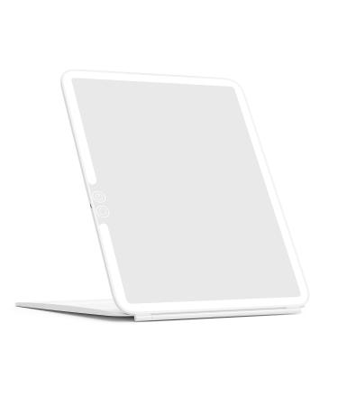 Roopeti Travel Makeup Mirror  Make up Mirror with Lighting  Rechargeable Folding Portable Makeup Mirror with Light  Travel Must Haves for Women White