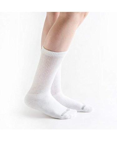 Doc Ortho Ultra Soft Loose Fit Diabetic Socks for Men and Women  6 Pairs  Crew White Large
