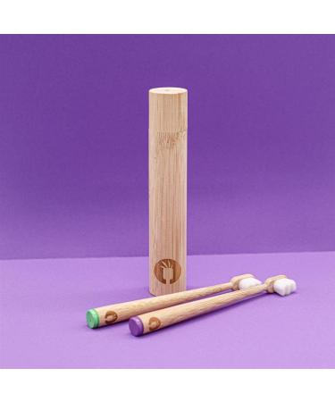 Toni Fresh Travel Set Bambini Bamboo Toothbrush (Green)