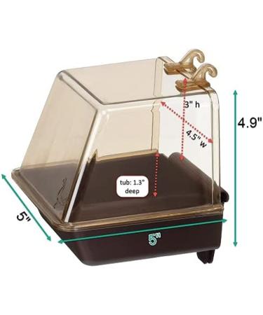 Penn-Plax Clip-On Bird Bath for Parakeets, Lovebirds, Parrotlets, Finches, Canaries - Brown - Buy Online on GoSupps.com
