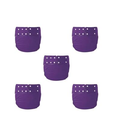5 set adult cloth diapers adult diapers reusable exhaustive against incontinence purple 72-92 cm 5 set of (purple 72-92 cm)