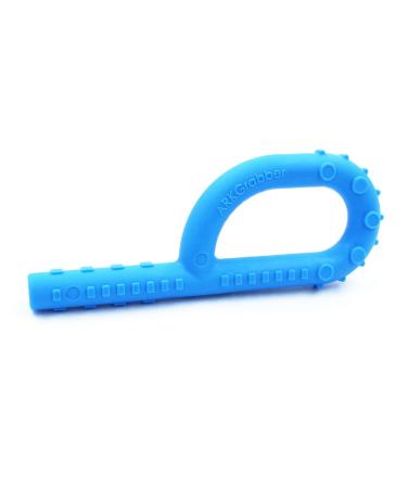 ARK Grabber P smooth or textured in various hardships for children and adults including ATC care instructions - jaw motor skills bite block chewing teething (textured medium - blue) textured medium - blue