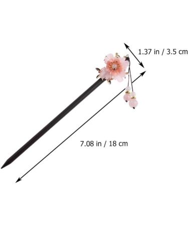 1pc Peach Blossom Wooden Hair Clasp Flower Hair Clips for Women Flower Hair Chopsticks Vintage Hair Chopsticks Hair Jewels for Women Wood Hairpin Miss Alloy Tassel Hair Stick - Buy Online on GoSupps.com