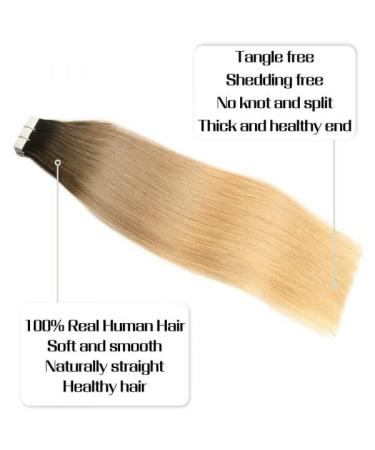 VARIO TAPE Extensions - 100% Natural Real Hair 20 Pieces 50g Dark Brown to Honey Blond 20 Inches | International Shipping Available - Buy Online on GoSupps.com