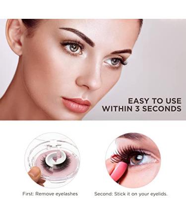 EASBEAUTY Self Adhesive Reusable Eyelashes - Natural Look, No Glue, 2 Pairs - Buy Online on GoSupps.com