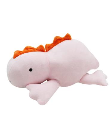 eamve 40cm Weighted Anxiety Dinosaur Plush Toy Throw Pillow 1 lbs Dinosaur Plush Weighted Stuffed Animal Plush Doll Soft Weighted Dino Stuffed Pillows for Kids Dinosaur Plush Figure Gift (40cm pink)