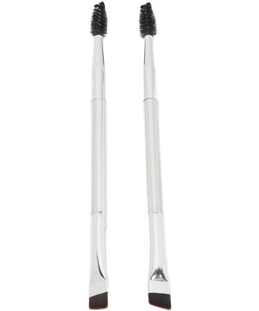 Double Ended Brow Brush Precise Strokes Soft Hair Even Distribution for Shape and Fill Brows Suitable for Weddings Daily Use Silver - Buy Online on GoSupps.com