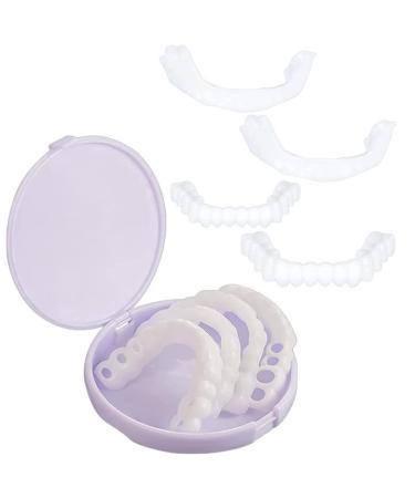 Fake Teeth  2 PCS Dentures Teeth for Women and Men  Dental Veneers for Temporary Teeth Restoration  Nature and Comfortable  Protect Your Teeth and Regain Confident Smile