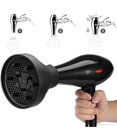 Hair Blower Diffuser Hairdryer Cover Styling Foldable Folding Collapsible Silicone Hairdressing Tool Attachment for Natural Wavy Fine Thick Hair for Home Barbershop Hairdressing Salon(Black) - Buy Online on GoSupps.com
