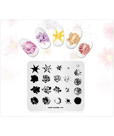 KADS Nail Stamping Plate FL035 - Flower Nature DIY Image Template for Manicure - Buy Online on GoSupps.com