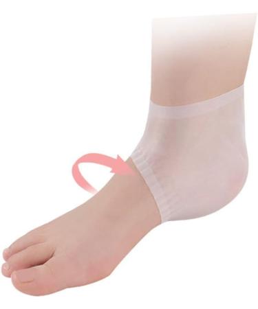 FRCOLOR 1 Pair Silicone Heel Protector Silicone Heel Sleeves Anti- Slip Silicone Feet Heel Socks Non Skid Socks Gelt Silicone Gel Foot Care Protector Spa White Men and Women Moisture Cream medium - Buy Online on GoSupps.com