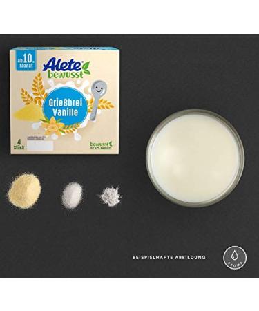 Alete Semolina Porridge for Babies - Delicious Vanilla Snack 400g (4 x 100g) - Ideal for Home & On-the-Go 10+ Months - Buy Online on GoSupps.com