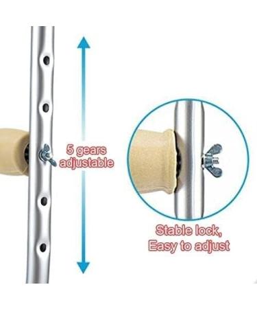 Crutches for Adults Underarm Crutches for Armpits 9+5 Height Adjustable 1 Pair Adult Crutches Shock Absorber Crutches Unisex Great for Travel or Work Selfless dedication - Buy Online on GoSupps.com
