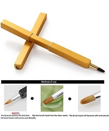 Exquisite Professional Lip Brush Applicators-Retractable Lipstick Brushes- Lipstick Gloss Makeup Brush Tool For Women and Girls (Gold) - Buy Online on GoSupps.com