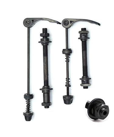 Free-fly MTB Quick Release Bicycle Hub, Road Mountain Bike Front & Rear Axle Hollow Shaft Set with Standard Spacing (1 Pair, 4 Piece)