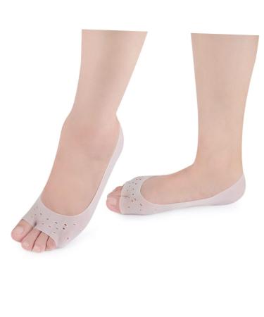 Healifty Thumb Protector Breathable Socks Women Socks Valgus Correction Toe Spacers Bunion Splint Straightener White Boat Sock Ladies Sock Open-toed Sock Invisible Gasket Miss Summer Socks medium White