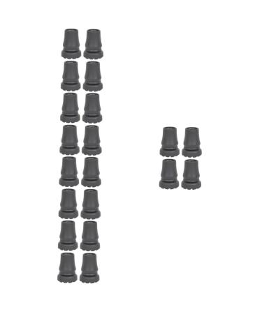 Inoomp 20 STK non -slip surface for crutches tips for walking sticks Walk -stick cap pipe tips 1 inch tips for hiking poles rubber tips safety stick hiking stick rubber boots blackx5stk 5x4cmx5pcs