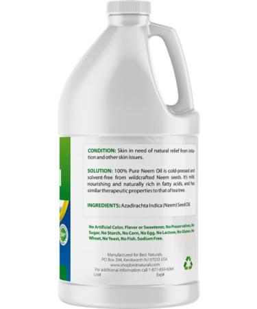 Best Naturals 100% Pure Neem Oil 100% Cold Pressed and Unrefined - 68 OZ (2000 ML) - Buy Online on GoSupps.com