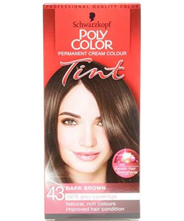 Schwarzkopf Poly Color Tint (43 Dark Brown 2 x 1pk) Dark Brown 43 2 x 1pk 50 Milliliters