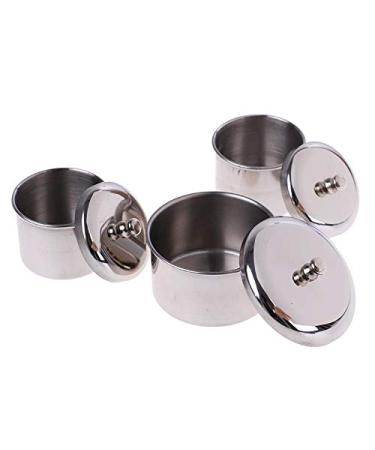 Piaopiaoniu 3-Piece Stainless Steel Nail Art Equipment Cups with Lids - Acrylic Liquid & Powder Holders for Nail Tools - Buy Online on GoSupps.com