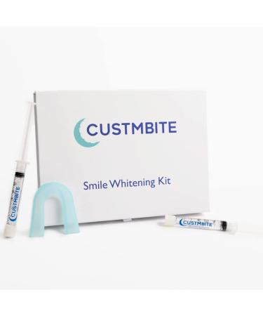 CustMbite Sensitive Teeth Whitening Kit Professional Dental Kits with Two 16% Gel Applicators and Custom Fit Trays