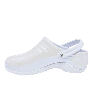 Anywear Zone Men s and Women s Clog Nurse Shoes Slip Resistant for Healthcare Gardening and Food Service 10 Glacier Pearl