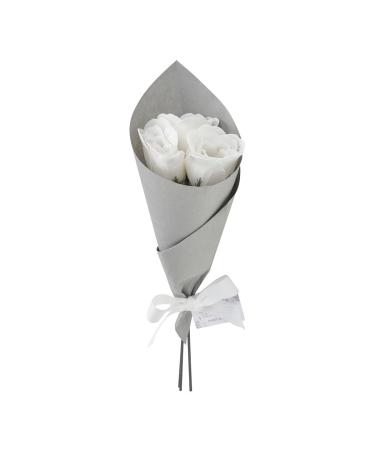 Mathilde M. Bouquet of 3 white soap roses - Rose fragrance