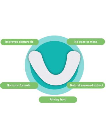 Zorvo Secure Denture Adhesive Seals | Zinc-Free Cushion Pads for All-Day Hold | 120pcs (Lower) - Buy Online on GoSupps.com